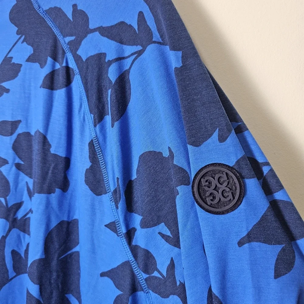 NWT G/Fore GFore 1/4 Zip Pullover Racer Blue Floral Long‎ Sleeve Golf Men's XXL